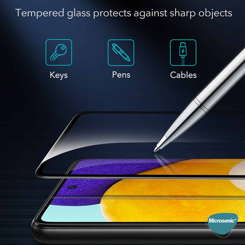 Microsonic Honor 400 Tam Kaplayan Temperli Cam Ekran Koruyucu Siyah