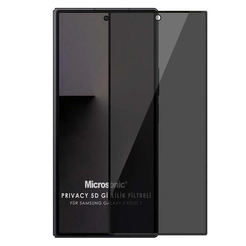 Microsonic Samsung Galaxy Z Fold 7 Privacy 5D Gizlilik Filtreli Cam Ekran Koruyucu Siyah