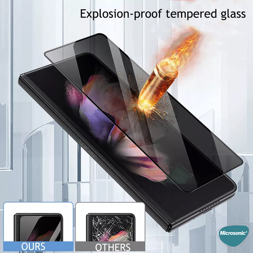 Microsonic Samsung Galaxy Z Fold 7 Privacy 5D Gizlilik Filtreli Cam Ekran Koruyucu Siyah