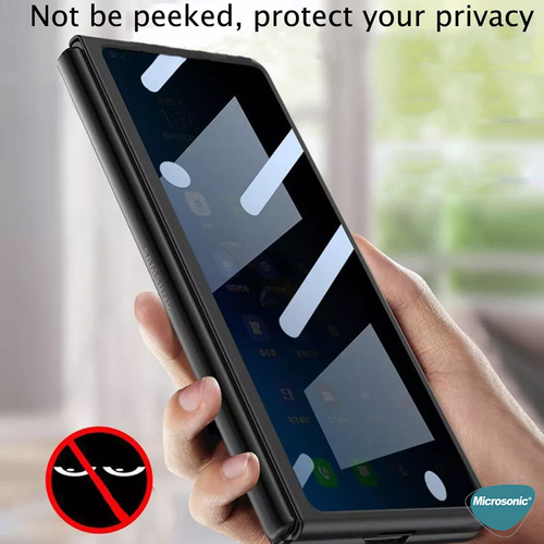 Microsonic Samsung Galaxy Z Fold 7 Privacy 5D Gizlilik Filtreli Cam Ekran Koruyucu Siyah