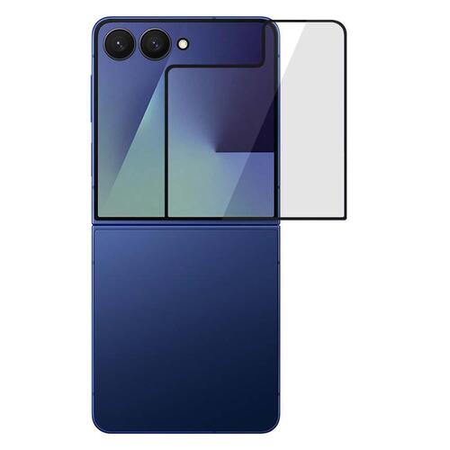 Microsonic Samsung Galaxy Z Flip 7 Tam Kaplayan Temperli Cam Ekran Koruyucu Siyah