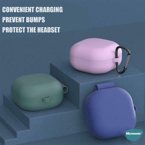 Microsonic Samsung Galaxy Buds Core Kılıf Askılı Mat Silikon Siyah