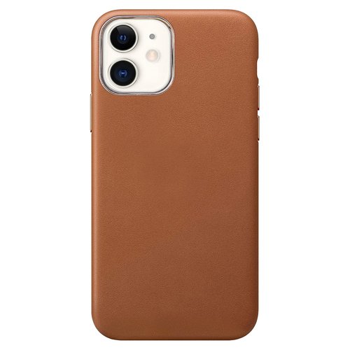 Microsonic Apple iPhone 12 Kılıf Luxury Leather Kahverengi