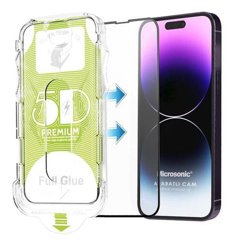 Microsonic Apple iPhone 16 Magic Uygulama Aparatlı Tam Kapatan Ekran Koruyucu Siyah