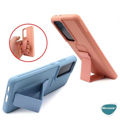 Microsonic Samsung Galaxy A02S Kılıf Hand Strap Koyu Yeşil