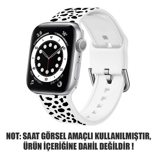 Microsonic Apple Watch SE 2022 40mm Silikon Kordon Cow Pattern