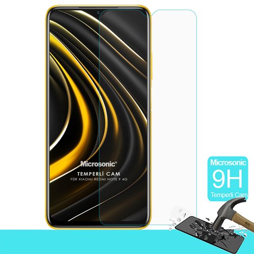 Microsonic Xiaomi Redmi Note 9 4G Tempered Glass Cam Ekran Koruyucu