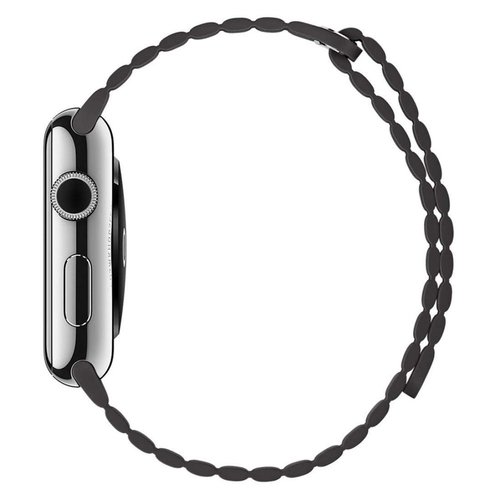 Microsonic Apple Watch Series 5 40mm Twist Leather Loop Kordon Gri