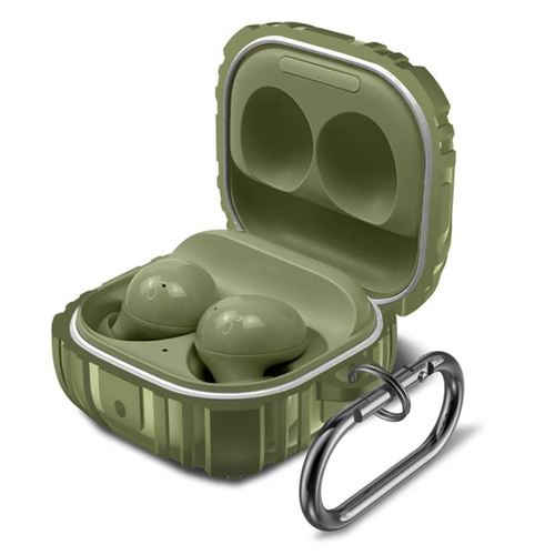 Microsonic Samsung Galaxy Buds Core Kılıf Military Darbe Emici + Askılık Yeşil