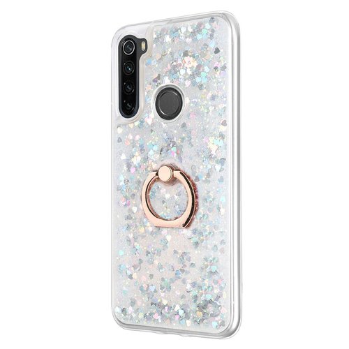 Microsonic Xiaomi Redmi Note 8 Kılıf Glitter Liquid Holder Gümüş