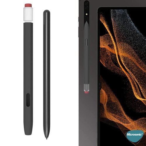 Microsonic Samsung Galaxy Tab S Pen Kılıf Retro Style Mat Silikon Siyah