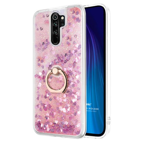 Microsonic Xiaomi Redmi Note 8 Pro Kılıf Glitter Liquid Holder Pembe