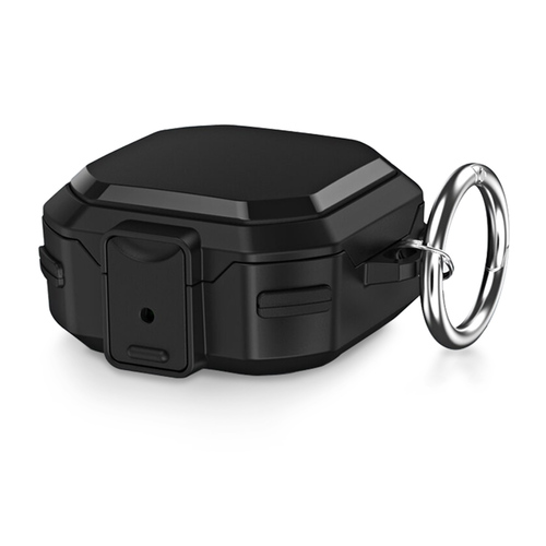 Microsonic Samsung Galaxy Buds Core Kılıf Darbeye Dayanıklı Sert Koruyucu + Askılık Siyah