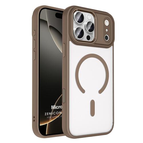 Microsonic Apple iPhone 17 Pro Max Kılıf Zenicon MagSafe Kahverengi