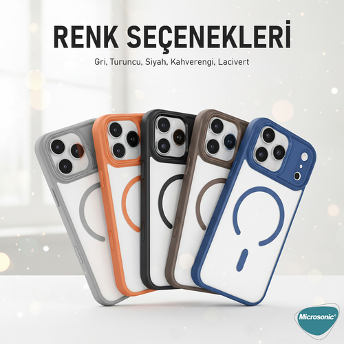 Microsonic Apple iPhone 17 Pro Max Kılıf Zenicon MagSafe Kahverengi