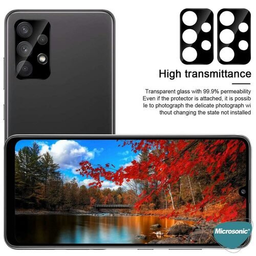 Microsonic Samsung Galaxy A72 Kamera Lens Koruma Camı V2 Siyah