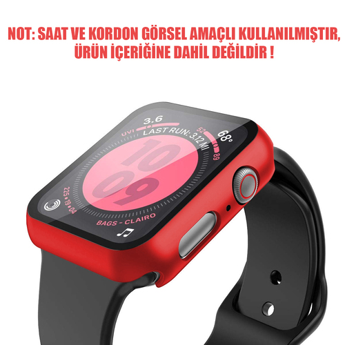Microsonic Apple Watch SE 3 44mm Kılıf Matte Premium Slim WatchBand Kırmızı