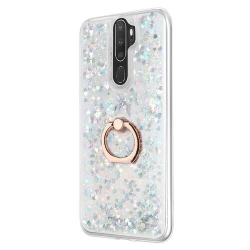 Microsonic Oppo A5 2020 Kılıf Glitter Liquid Holder Gümüş