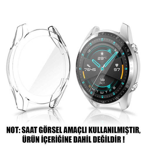 Microsonic Huawei Watch GT2 46mm Kılıf 360 Full Round Soft Silicone Şeffaf