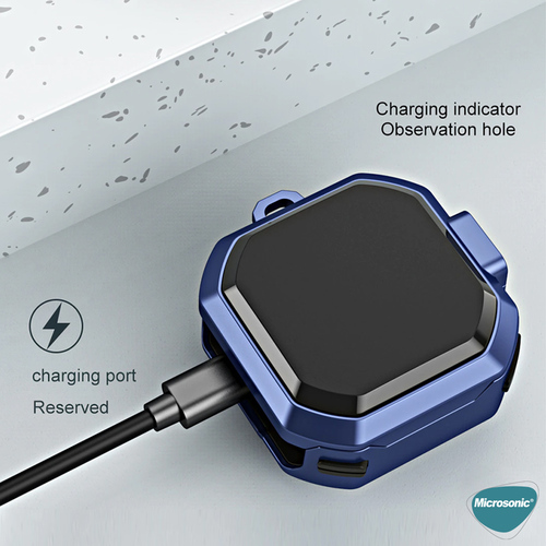 Microsonic Samsung Galaxy Buds Core Kılıf Darbeye Dayanıklı Sert Koruyucu + Askılık Gold