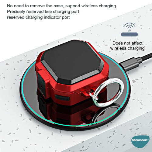 Microsonic Samsung Galaxy Buds Core Kılıf Darbeye Dayanıklı Sert Koruyucu + Askılık Gold