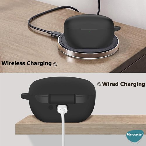 Microsonic Sony WF-1000XM5 Kılıf Askılı Mat Silikon Siyah