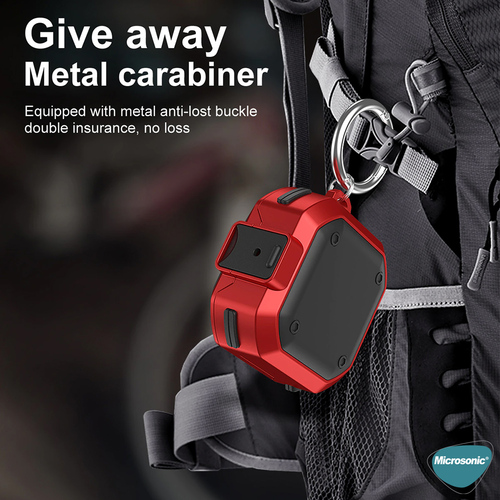 Microsonic Samsung Galaxy Buds Core Kılıf Darbeye Dayanıklı Sert Koruyucu + Askılık Beyaz