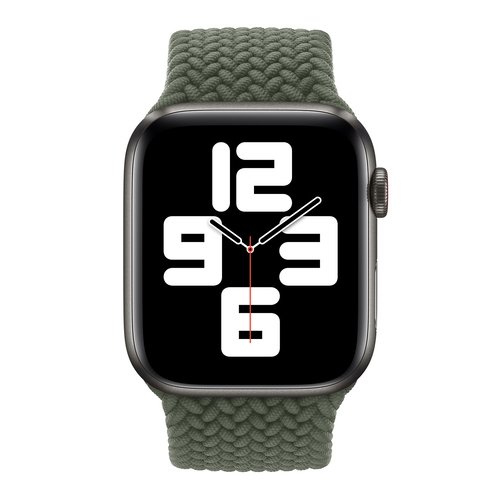 Microsonic Apple Watch Ultra 2 Kordon, (Medium Size, 147mm) Braided Solo Loop Band Koyu Yeşil