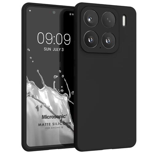 Microsonic Matte Silicone Xiaomi 15 Kılıf Siyah