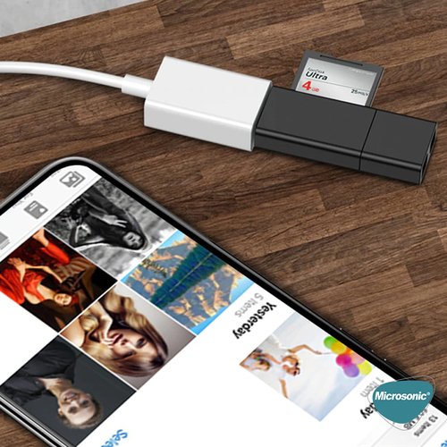 Microsonic Lightning to USB Kablo, iPhone, iPad İOS USB Dönüştücü Adaptör Kablo Beyaz