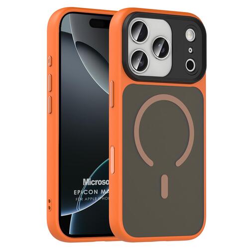 Microsonic Apple iPhone 17 Pro Kılıf Epicon MagSafe Turuncu