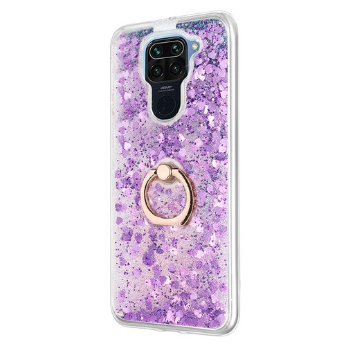 Microsonic Xiaomi Redmi Note 9 Kılıf Glitter Liquid Holder Mor