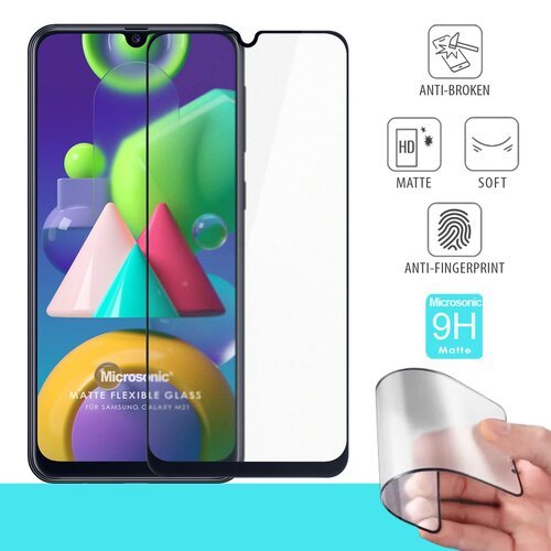 Microsonic Samsung Galaxy M21 Seramik Matte Flexible Ekran Koruyucu Siyah