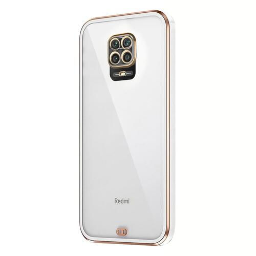 Microsonic Xiaomi Redmi Note 9 Pro Max Kılıf Laser Plated Soft Beyaz