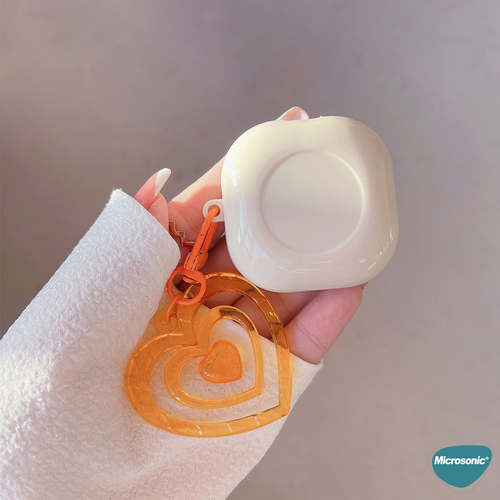 Microsonic Samsung Galaxy Buds Core Kılıf Süslü Renkli Kalp Desenli Pembe