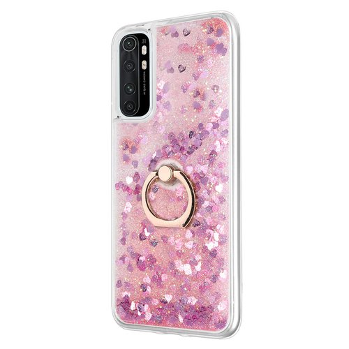 Microsonic Xiaomi Mi Note 10 Lite Kılıf Glitter Liquid Holder Pembe