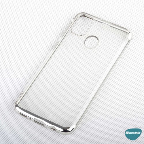 Microsonic Samsung Galaxy M21 Kılıf Skyfall Transparent Clear Gümüş