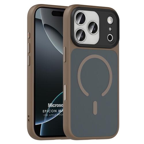 Microsonic Apple iPhone 17 Pro Max Kılıf Epicon MagSafe Kahverengi