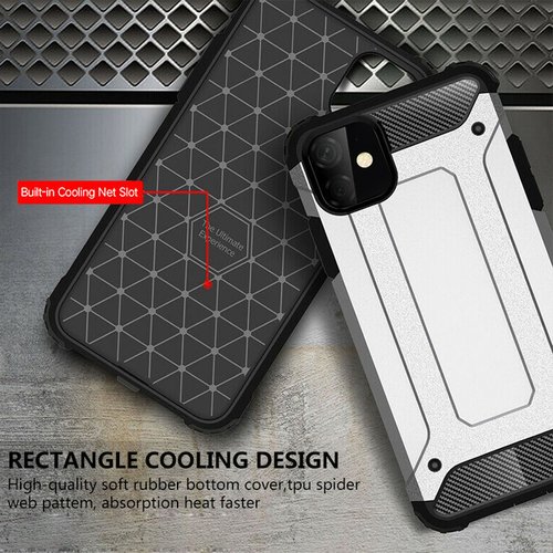 Microsonic Apple iPhone 11 (6.1'') Kılıf Rugged Armor Gümüş