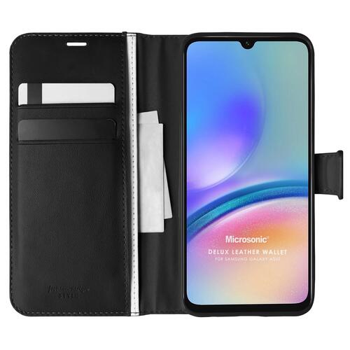 Microsonic Samsung Galaxy A05s Kılıf Delux Leather Wallet Siyah