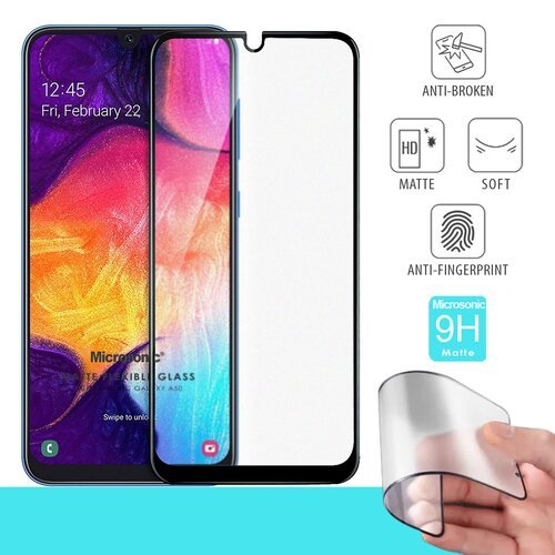 Microsonic Samsung Galaxy A50 Seramik Matte Flexible Ekran Koruyucu Siyah