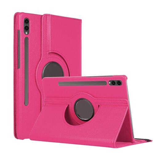 Microsonic Samsung Galaxy Tab S11 Ultra Kılıf 360 Rotating Stand Deri Koyu Pembe
