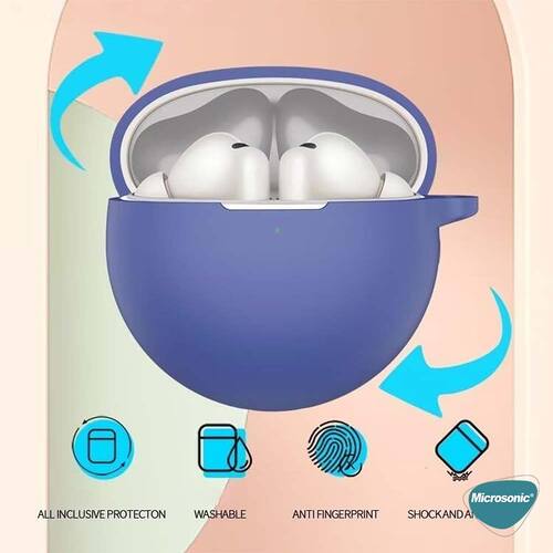 Microsonic Huawei FreeBuds 7i Mat Silikon Kılıf Mavi