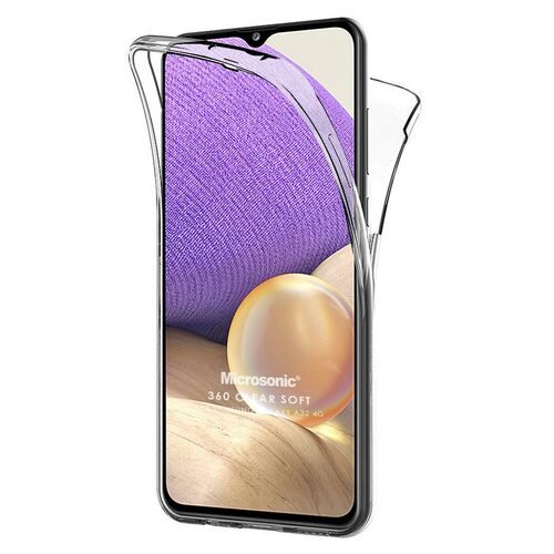 Microsonic Samsung Galaxy A32 4G Kılıf 6 Tarafı Tam Full Koruma 360 Clear Soft Şeffaf