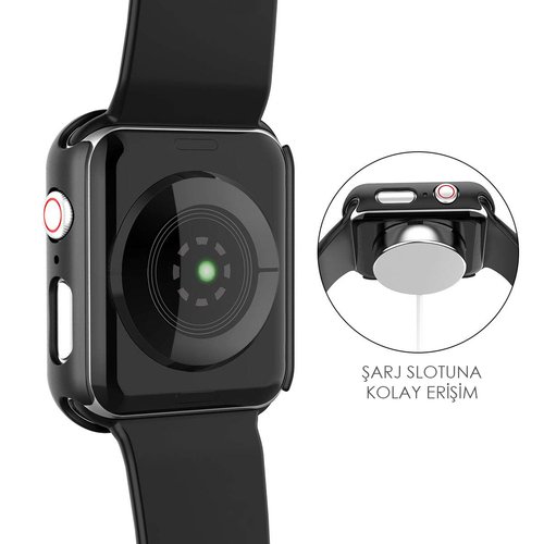 Microsonic Apple Watch Series 5 40mm Kılıf Matte Premium Slim WatchBand Koyu Yeşil