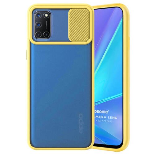 Microsonic Oppo A92 Kılıf Slide Camera Lens Protection Sarı