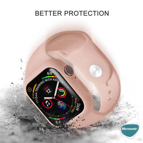 Microsonic Apple Watch Series 6 44mm Kordon 360 Coverage Silicone Kırmızı