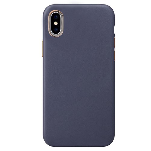 Microsonic Apple iPhone XS Kılıf Luxury Leather Lacivert