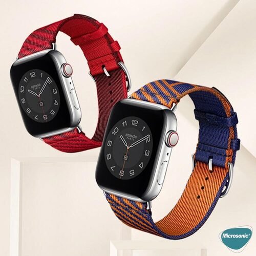 Microsonic Apple Watch 7 45mm Kordon Jumping Single Tour Krem