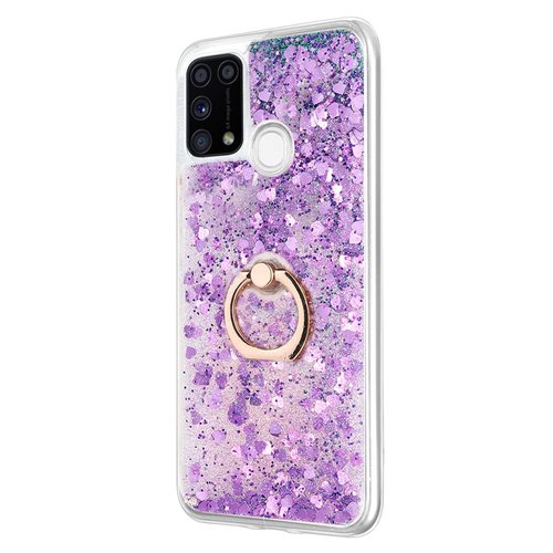 Microsonic Samsung Galaxy M31 Kılıf Glitter Liquid Holder Mor